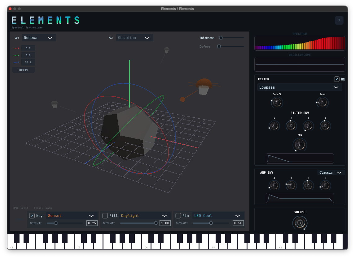 Elements — Bass patch: Dodecahedron + Obsidian