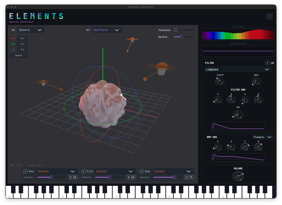 Elements — Pad patch: Sphere + Amethyst